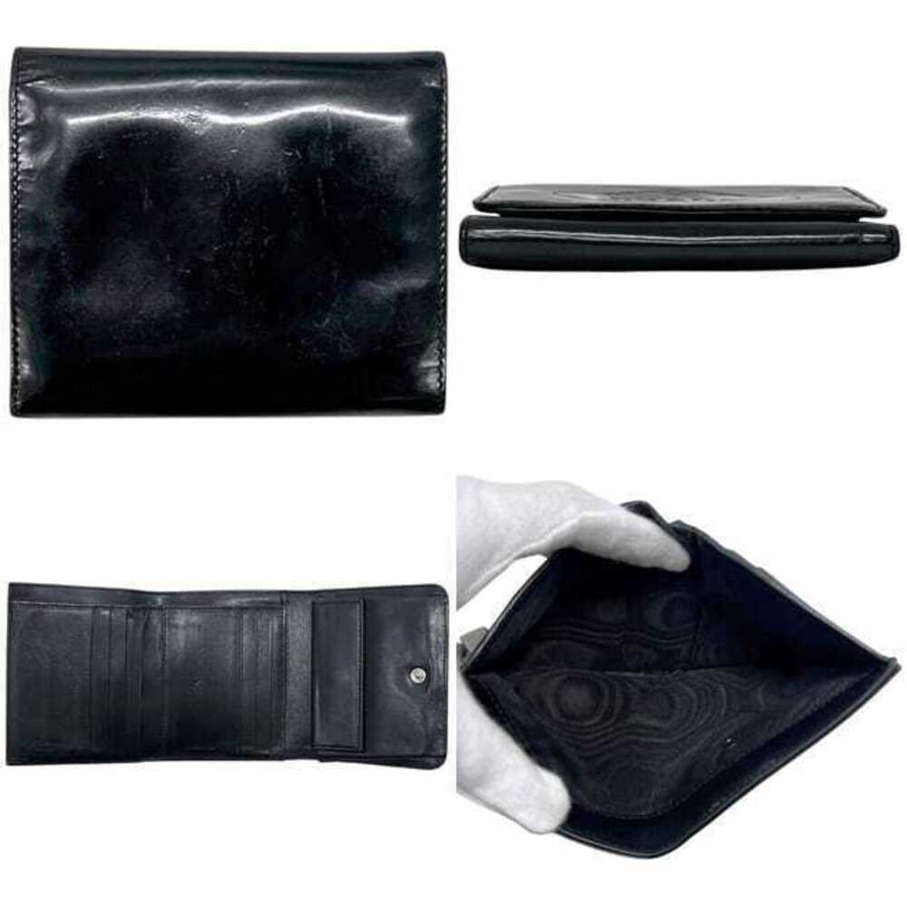 Prada Trifold Wallet Compact Leather Enamel Snap Nero Black - Picture 2 of 10